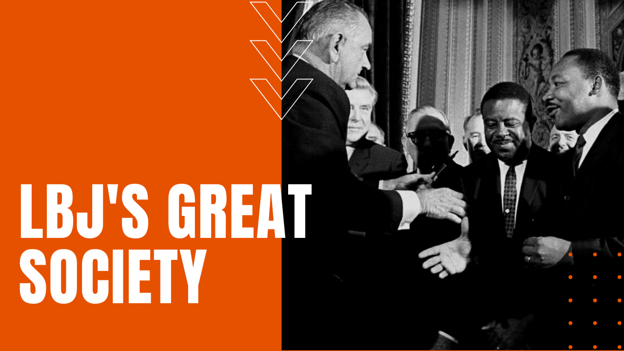 LBJ shakes hands with MLK jr. during the Great Society movement