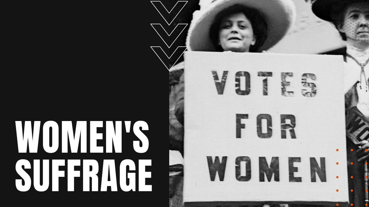 Womens suffrage poster protesting for the 19th amendment "Votes for Women"