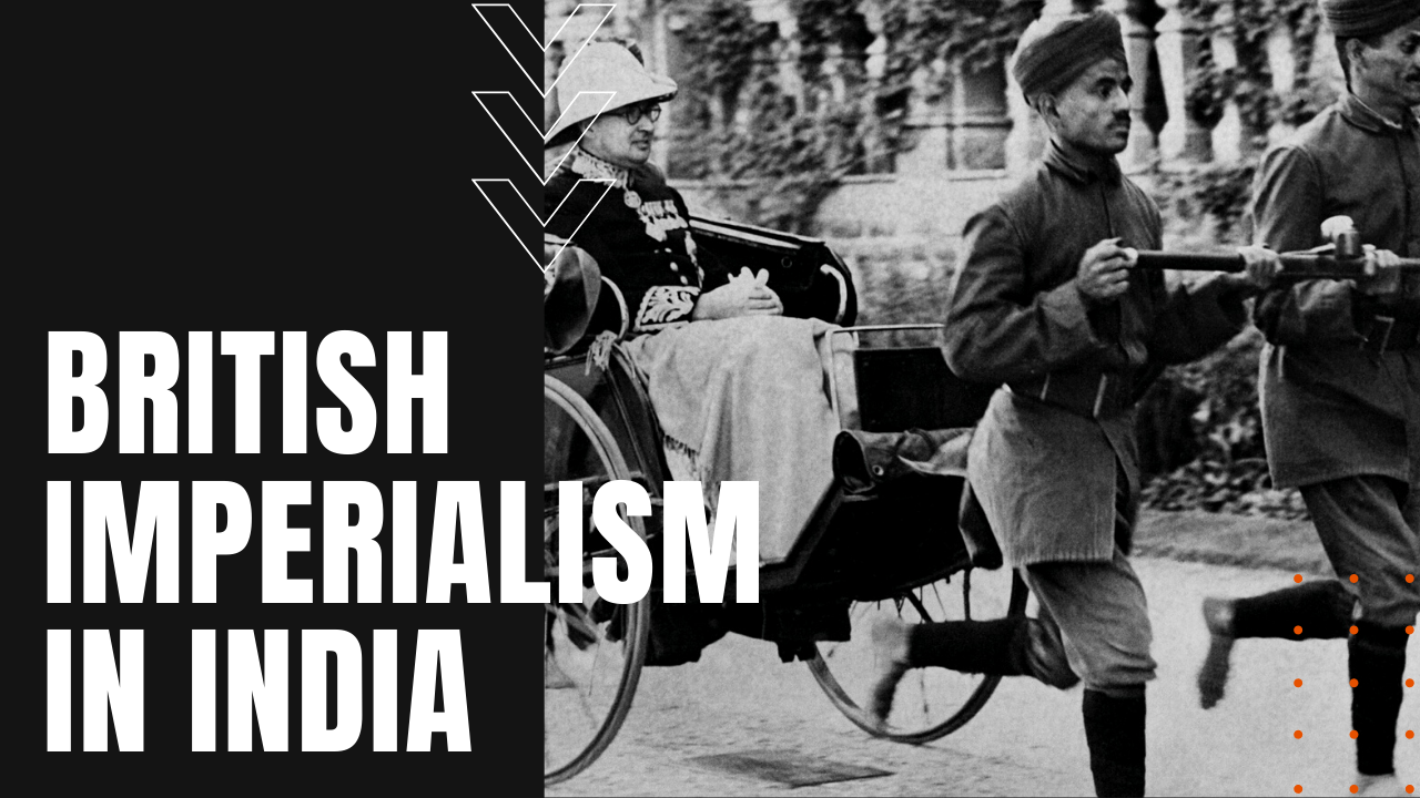 British imperialist being pulled by Indian men