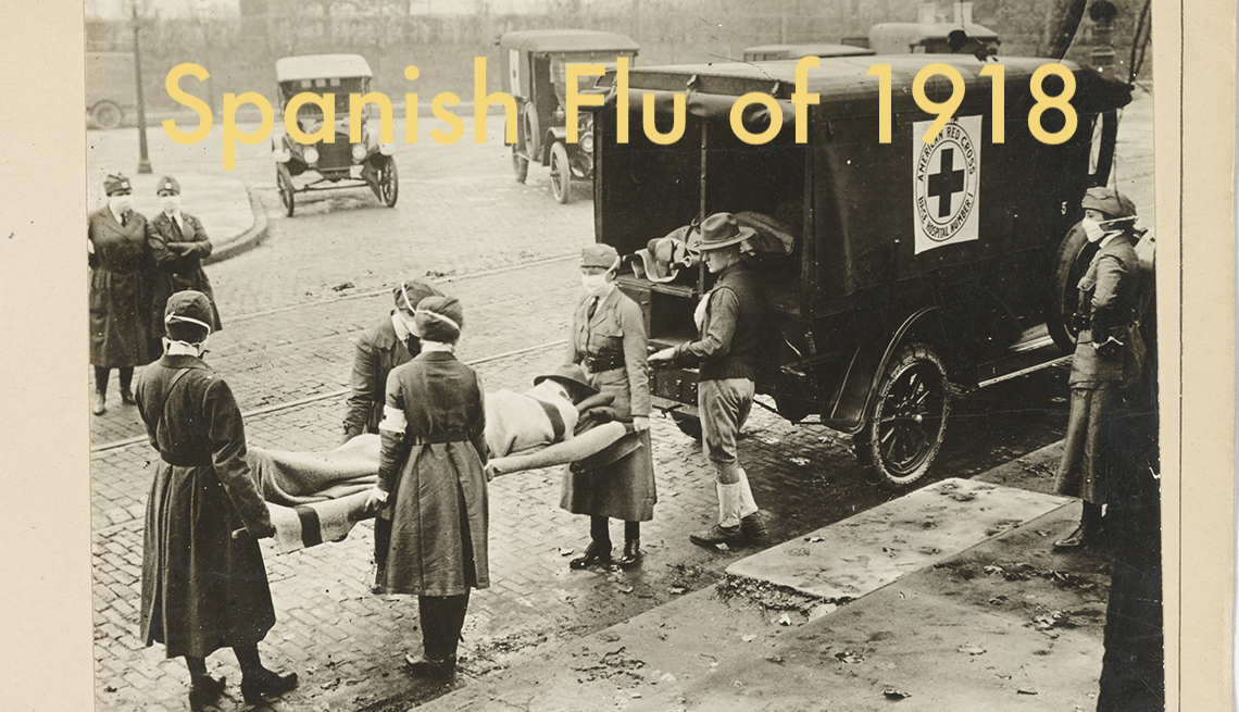 Spanish Flu of 1918 ambulance and gurney