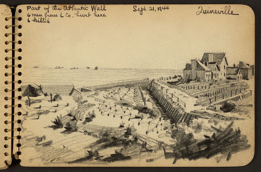 Atlantic wall under construction along the France coastline