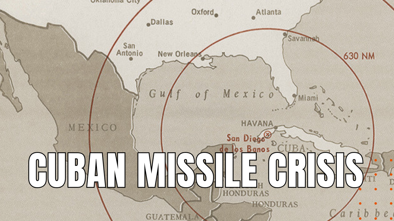 Cuban missile crisis map indicating risk to US