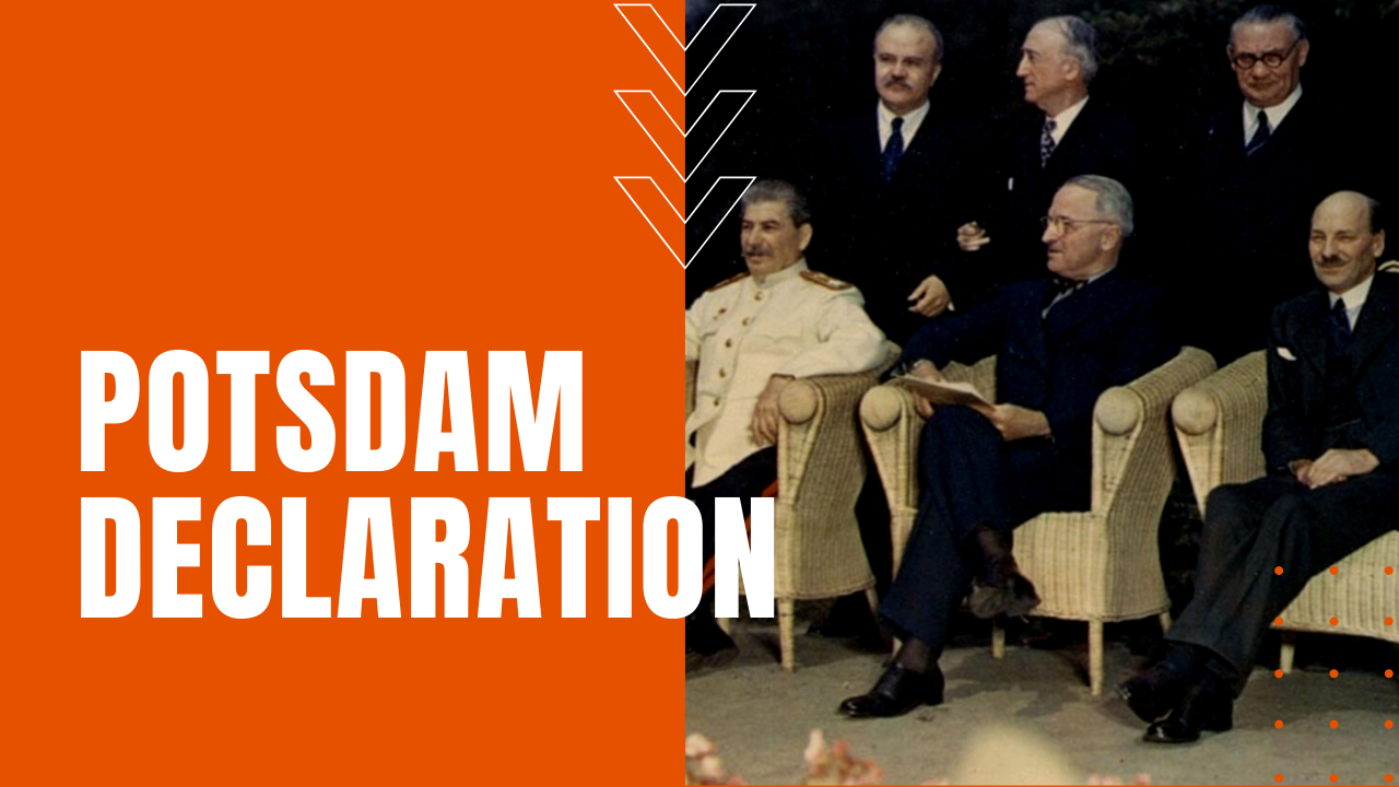 Potsdam declaration clement atlee, joseph stalin, and Harry S Truman meet