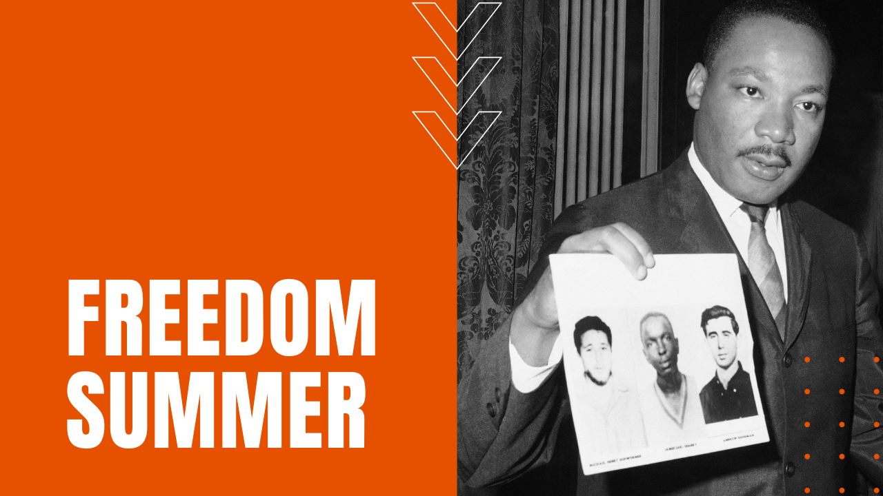 MLK holds picture of three missing student activists in freedom summer murders