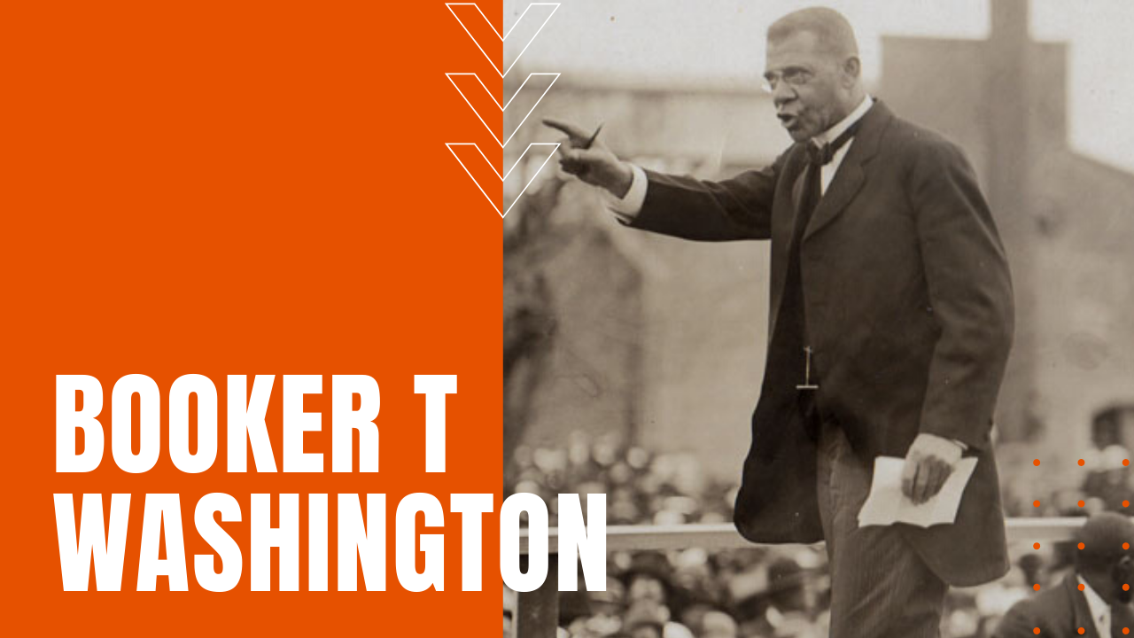 Booker T Washington delivers speech on race in America