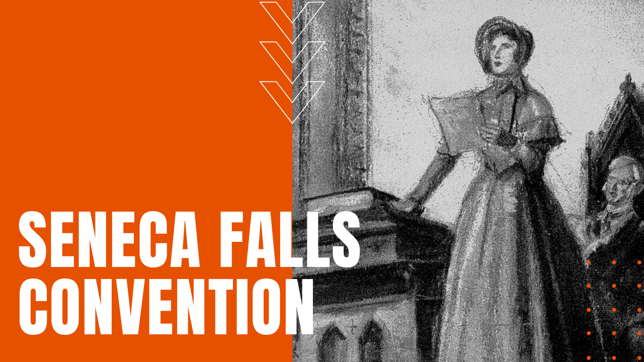 Elizabeth Cady Stanton delivers declaration of women's rights at Seneca Falls Convention