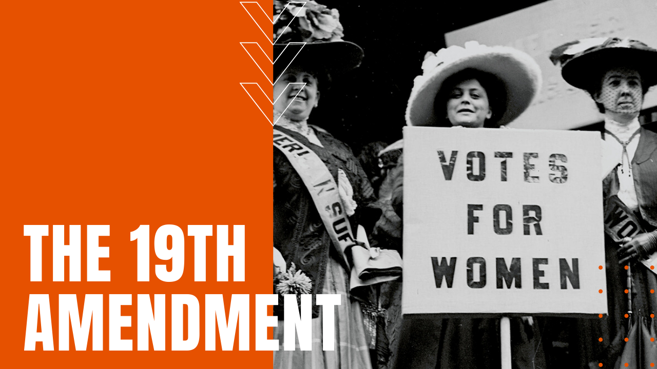 group of women's suffragette movement protestors push for passing of 19th amendment