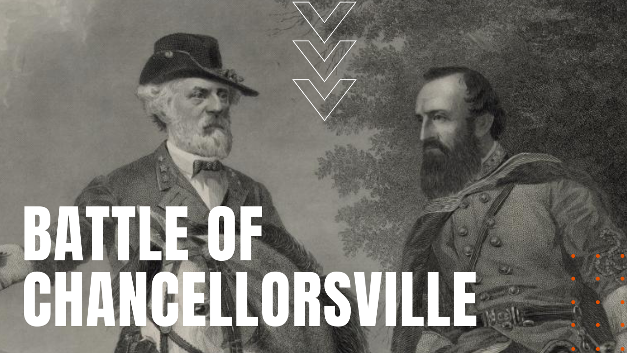 General Stonewall Jackson and Robert E Lee strategize for the battle of Chancellorsville during the Civil War