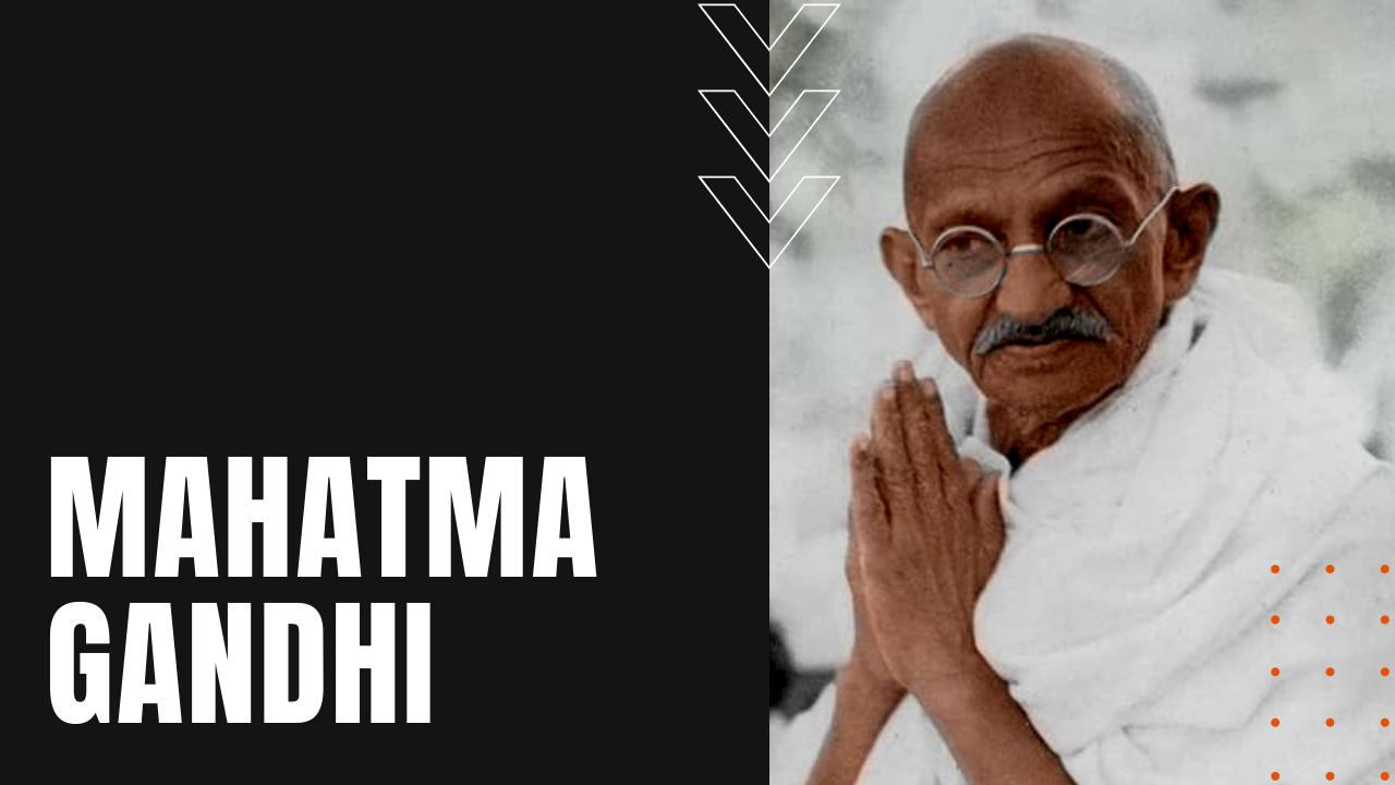Mahatma Gandhi exhibiting peaceful meditative practice
