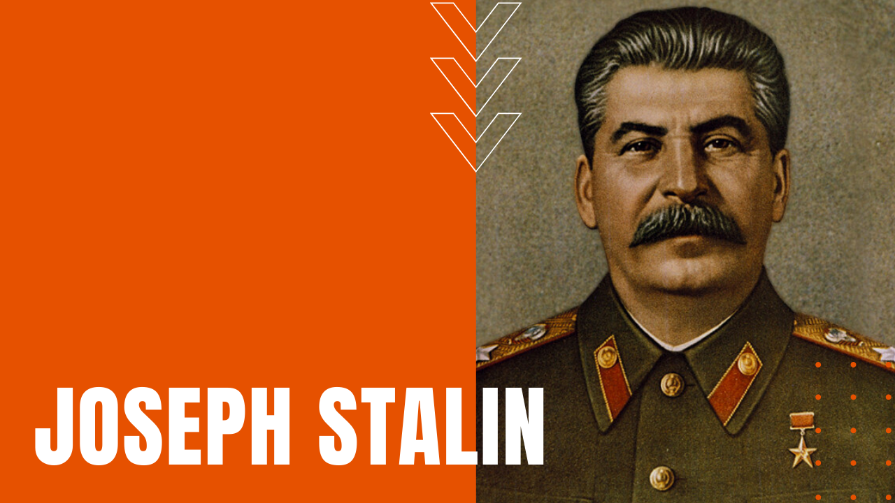 Headshot of joseph stalin with his name written on the image