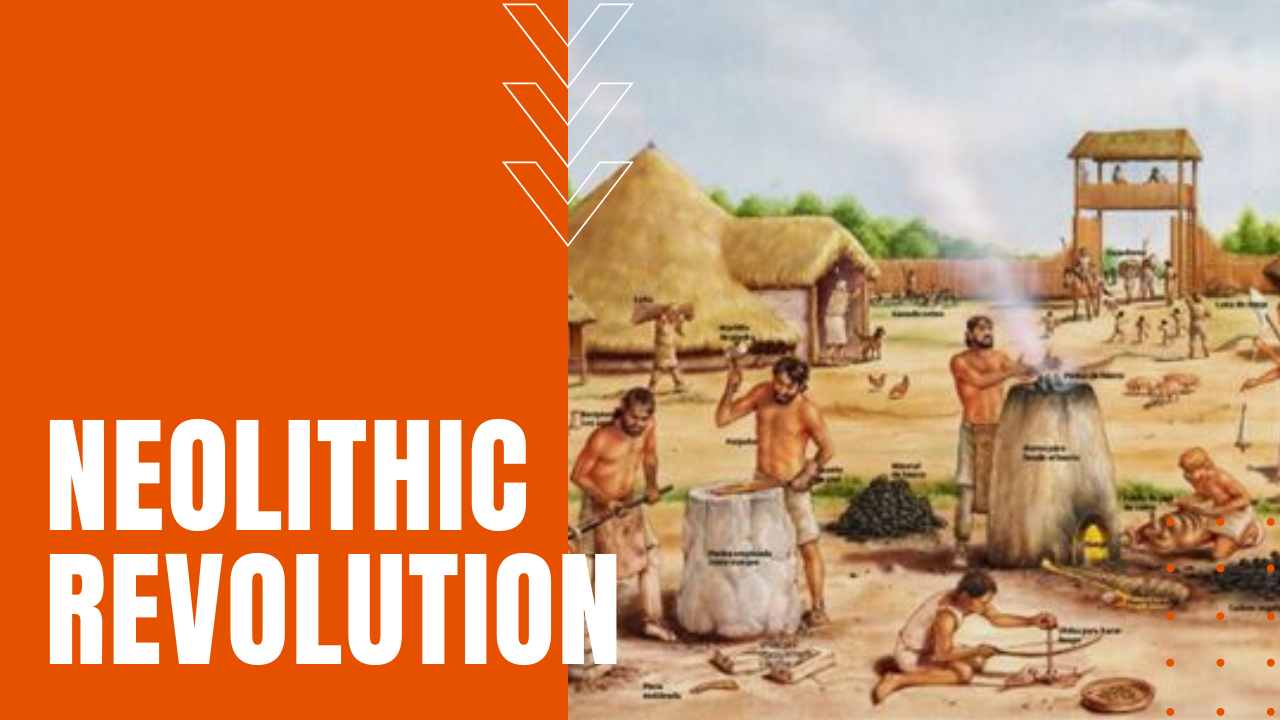 The neolithic revolution saw society and cultural changes necessitating defensive walls and weapons
