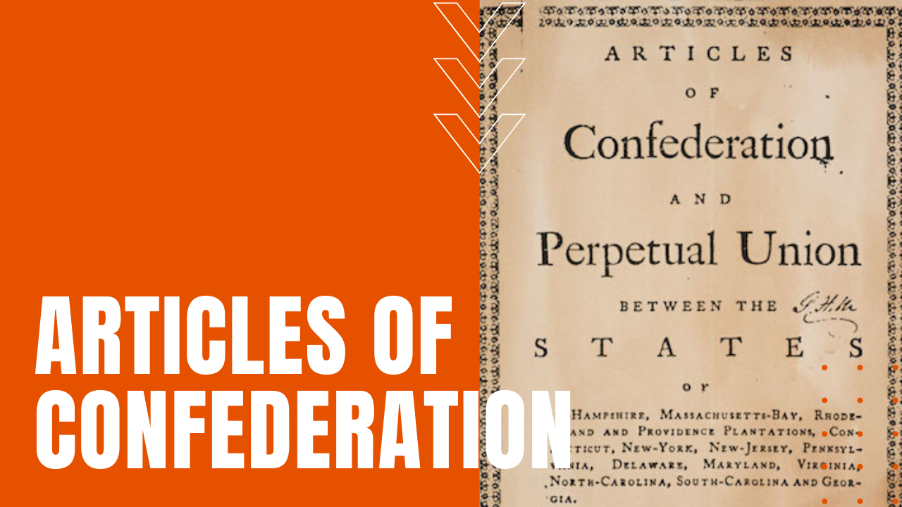 Articles of confederation to establish unity between the thirteen colonies