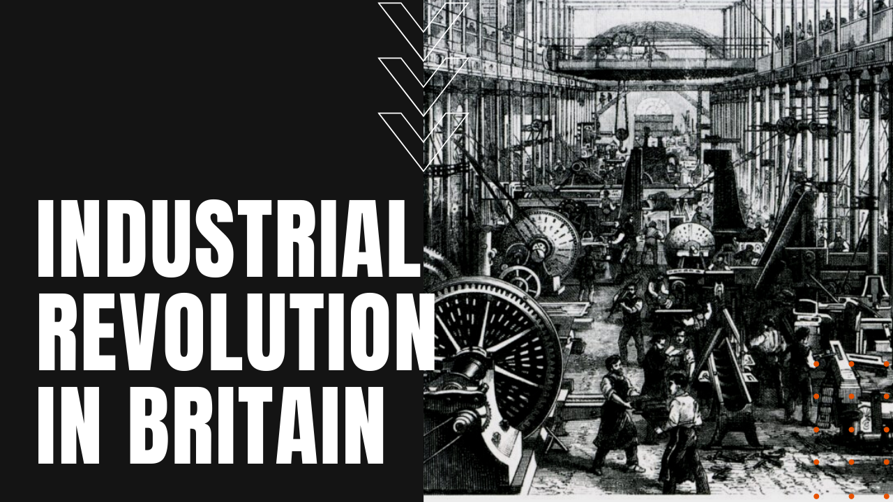 British factory with workers during the industrial revolution in britain