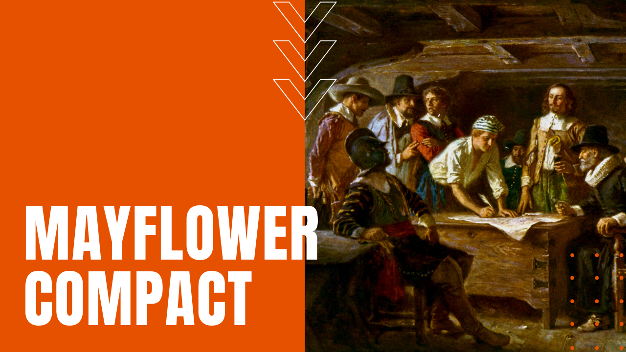 The signing of the Mayflower Compact on November 11, 1620