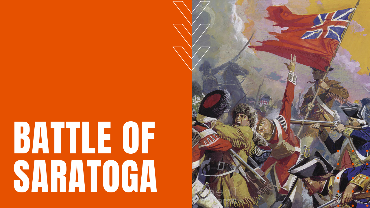 battle of saratoga illustration with text