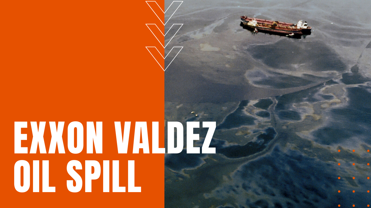 Exxon Valdez oil tanker spilling