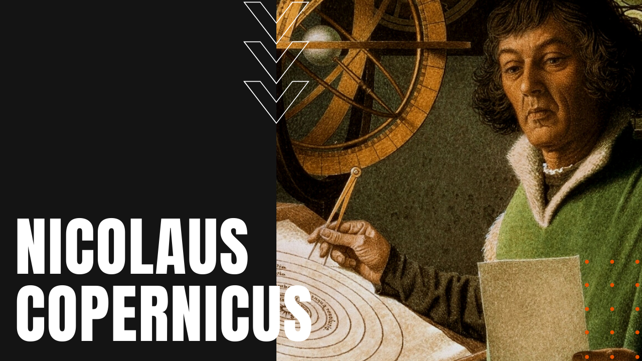Astronomer Nicolaus Copernicus studying orbital periods