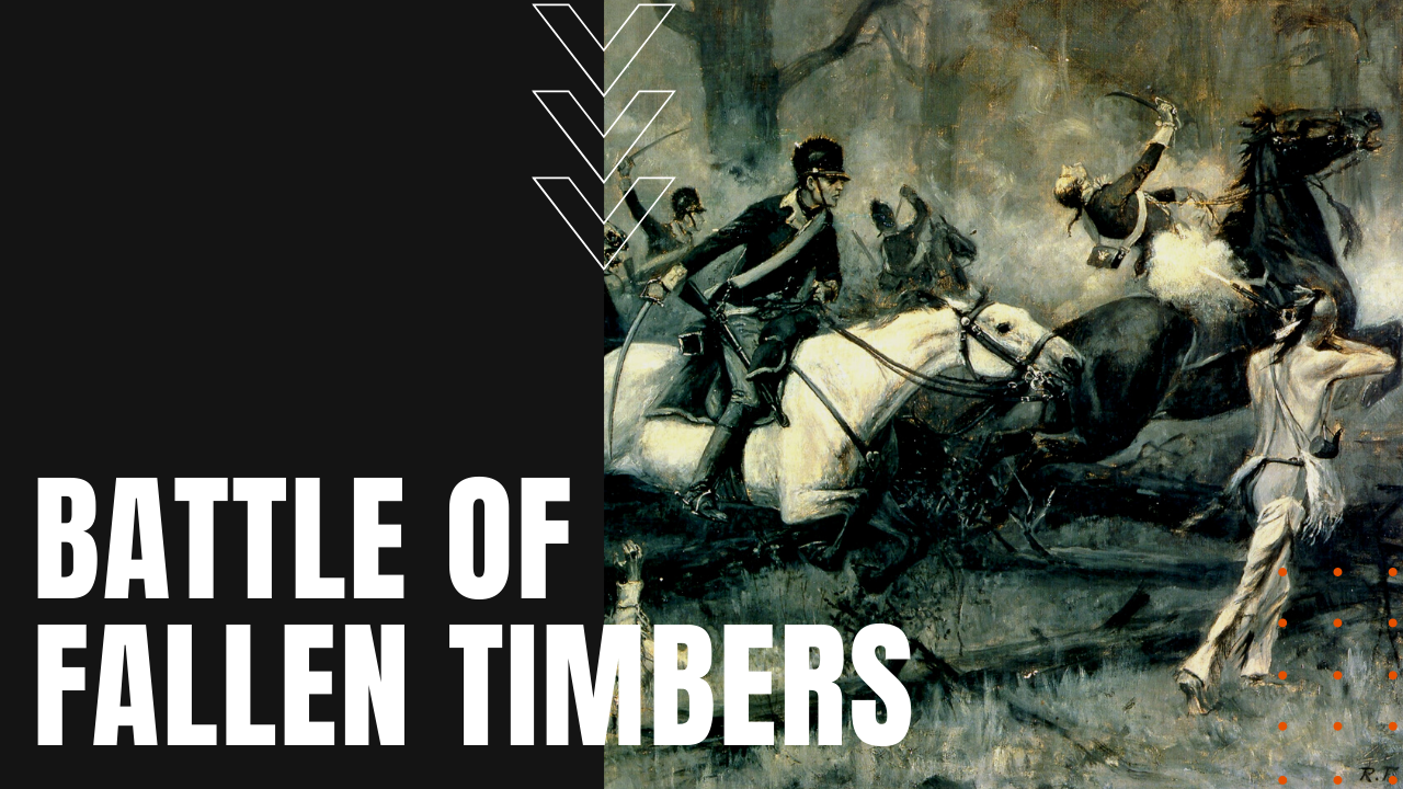 American soldiers retaliate against Native American aggression in battle of fallen timbers