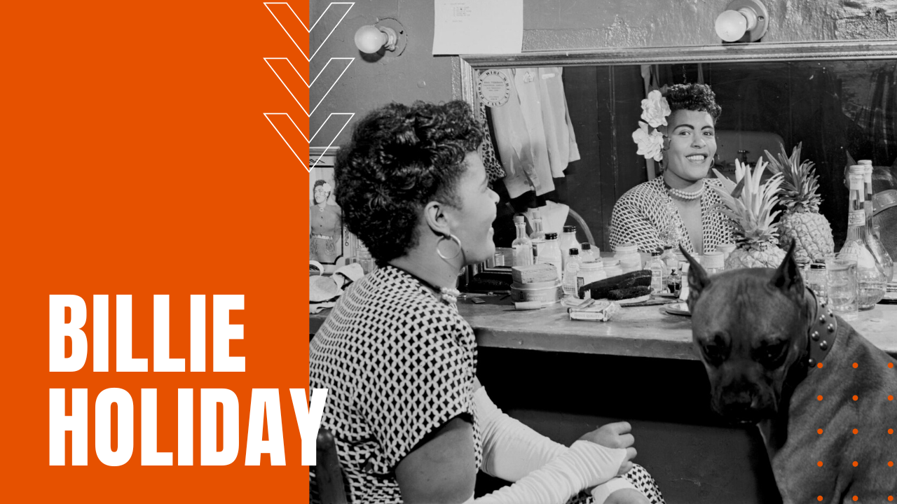 Billie Holiday in her dressing room ahead of a singing performance