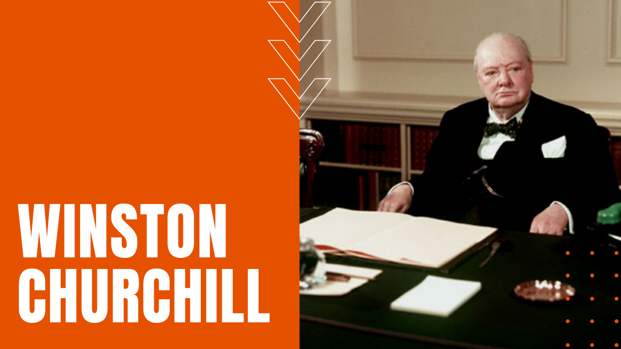 Winston Churchill working in his office in London's bunker.