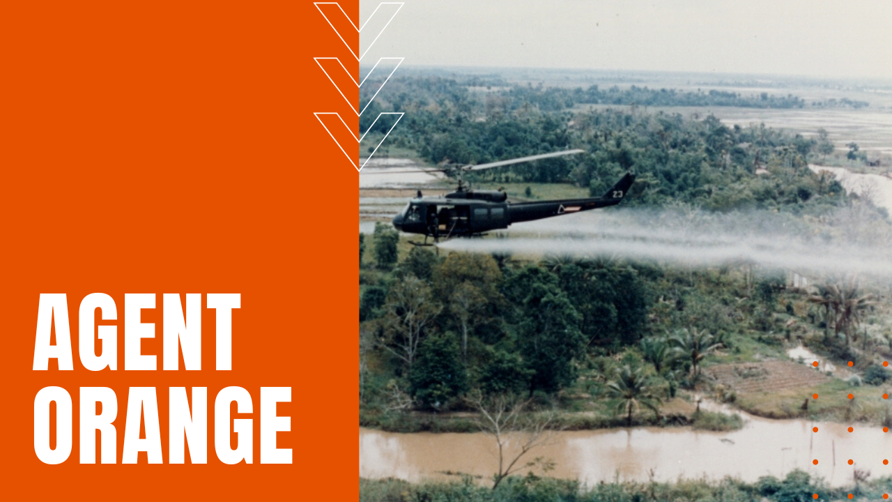 helicopter in Vietnam war delivers agent orange