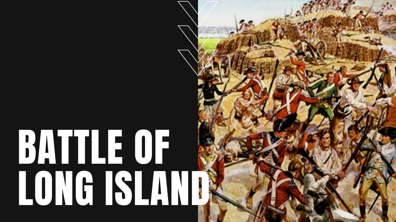 Patriots and British engage in hand to hand combat during battle of long island in Revolutionary War