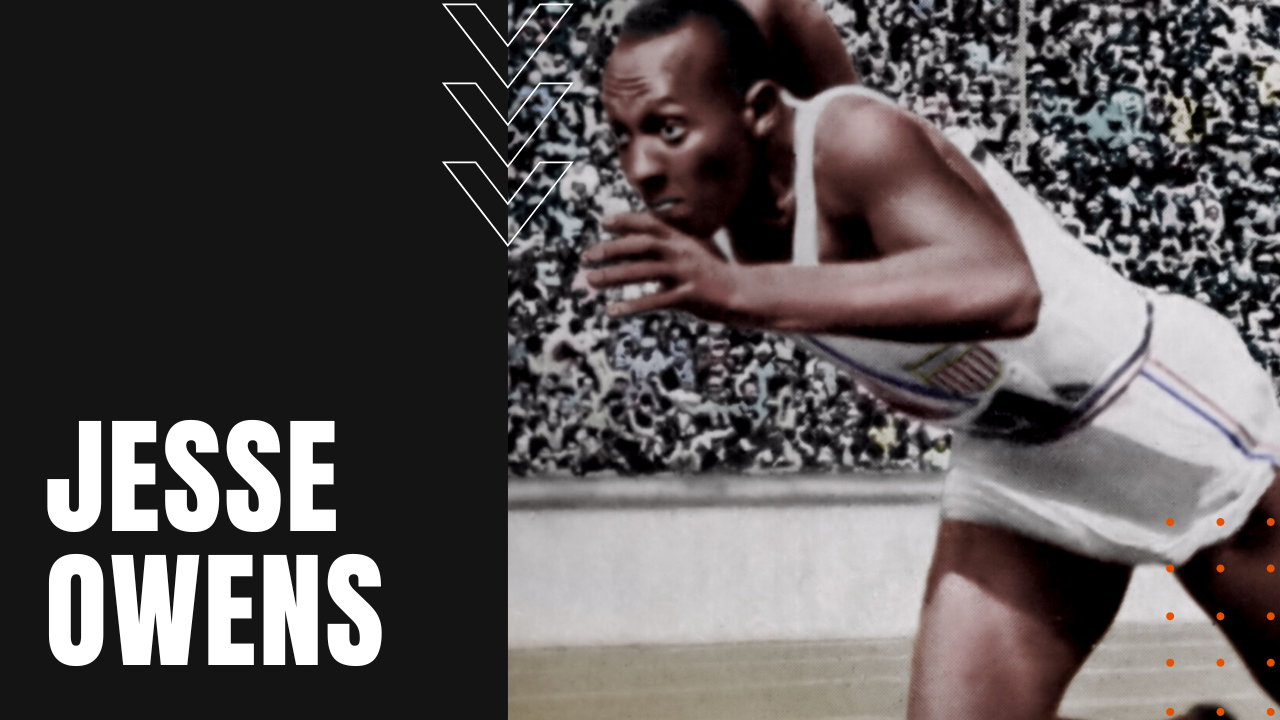 Jesse Owens Running in the 1936 summer olympics