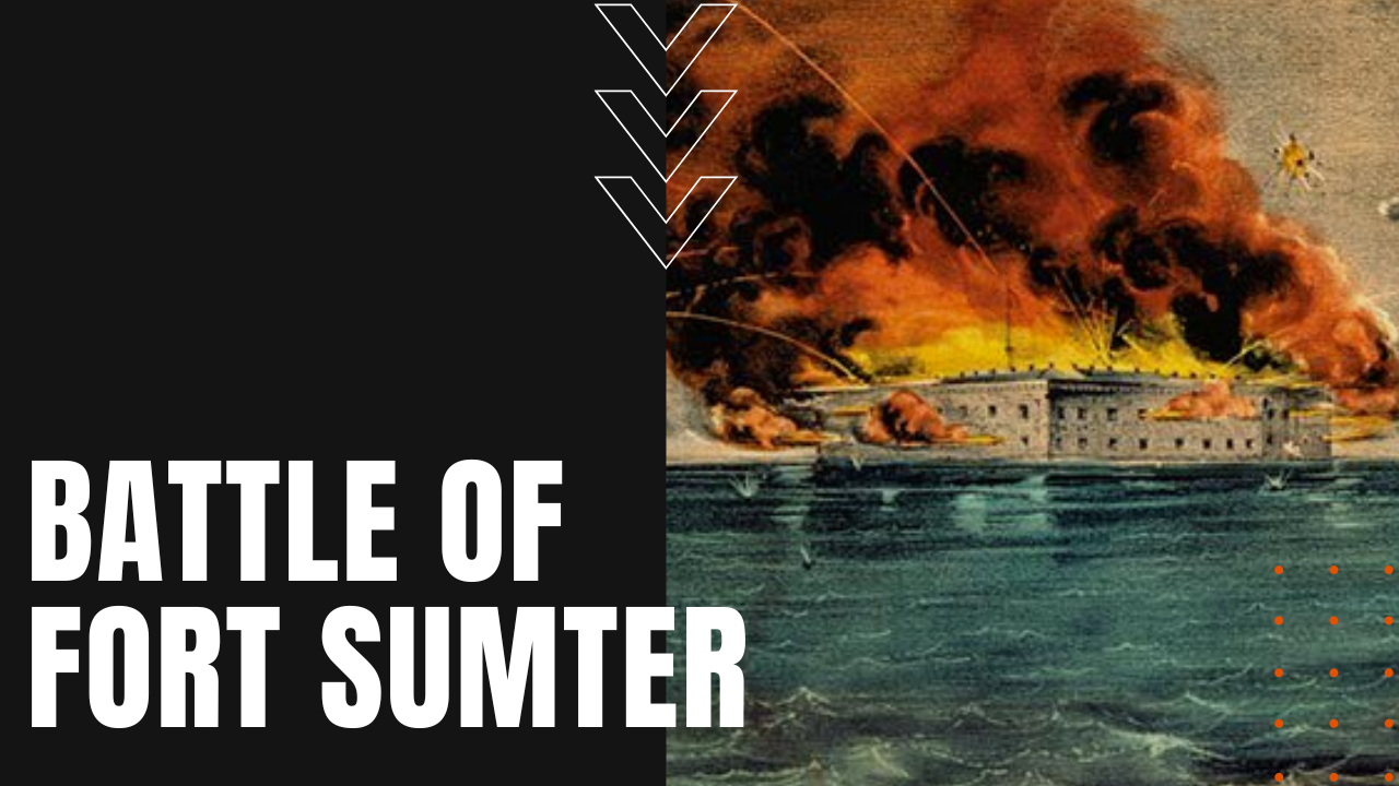 Fort sumter on fire during first engagement of the American civil war