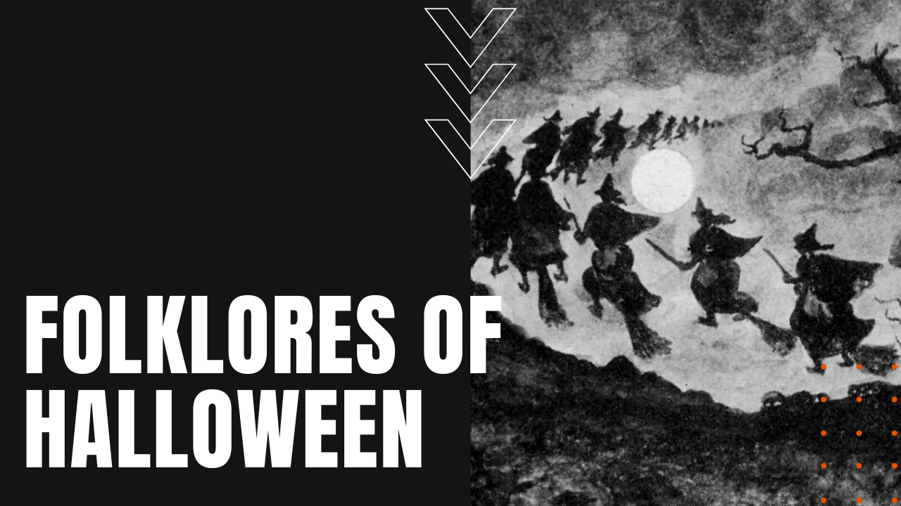 ancient folklore of witches riding brooms around the harvest moon