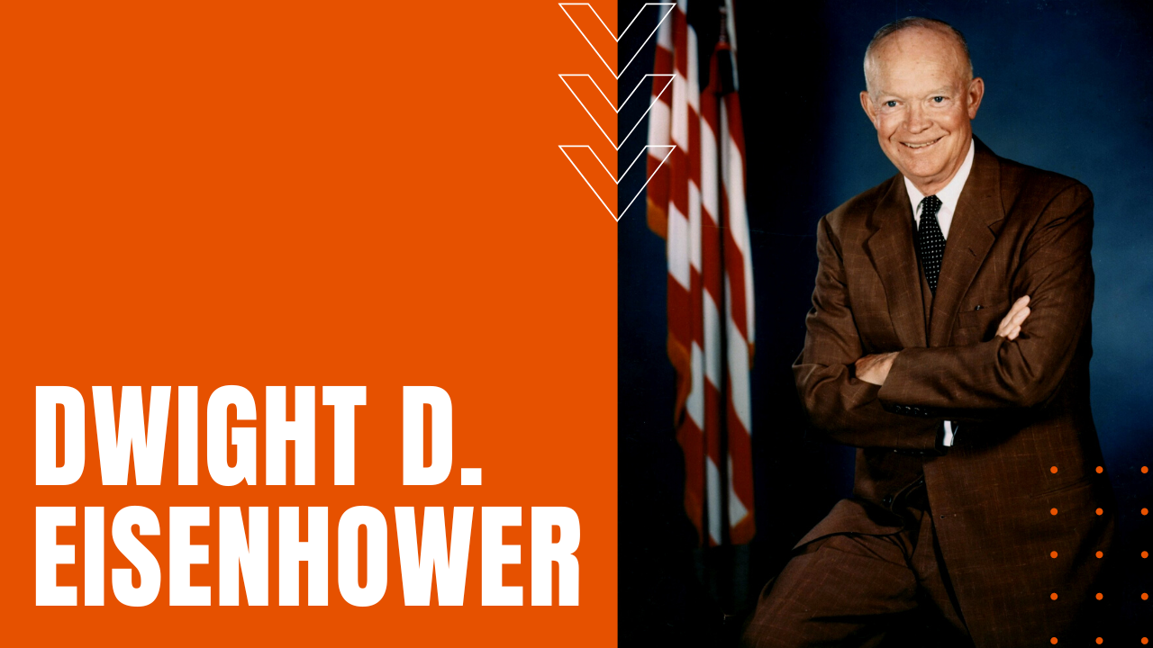 Dwight D. Eisenhower American Flag Headshot
