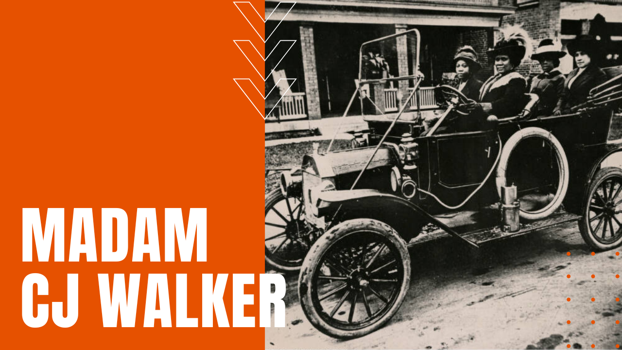 Madam C.J. Walker driving an early automobile.